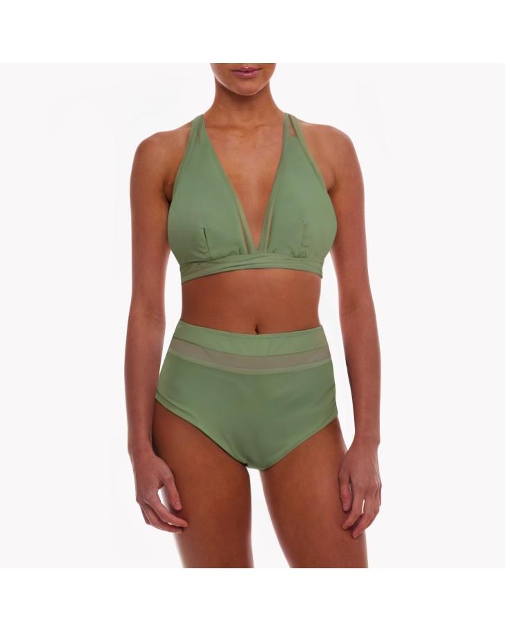 Lace Stitching Lace-Up Bikini