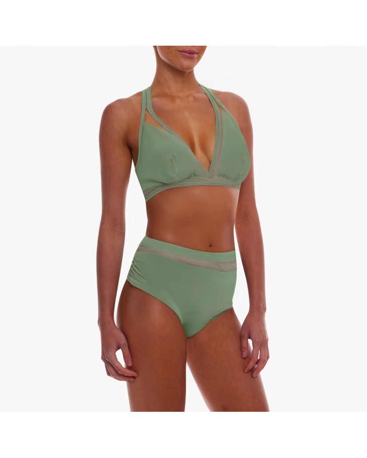 Lace Stitching Lace-Up Bikini
