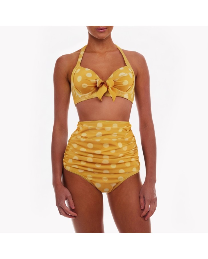 Halter V-neck Polka Dot Bikini