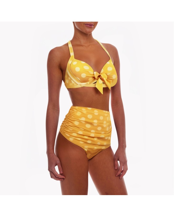 Halter V-neck Polka Dot Bikini