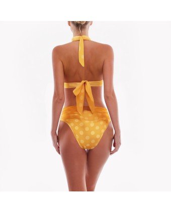 Halter V-neck Polka Dot Bikini