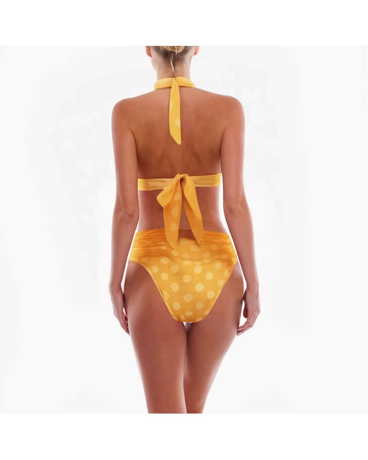 Halter V-neck Polka Dot Bikini