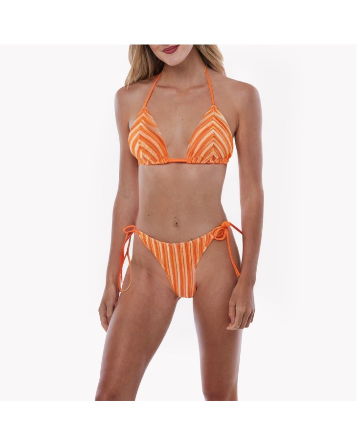 Orange Striped Bikini 