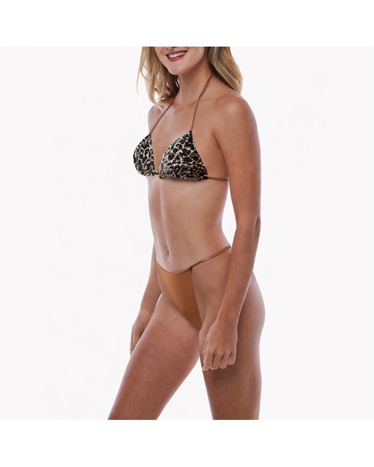 Leopard Print Lace-Up Bikini 
