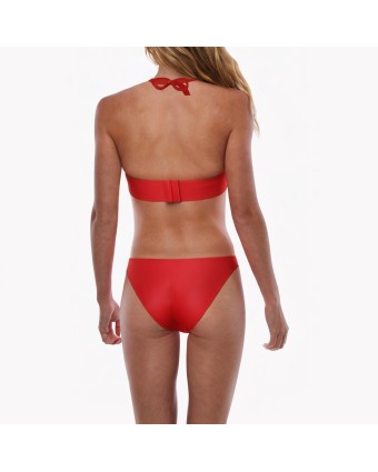 Solid Color Knotted Straps Bikini 