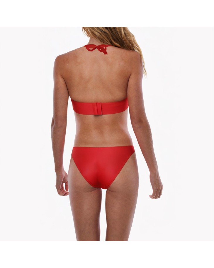 Solid Color Knotted Straps Bikini 