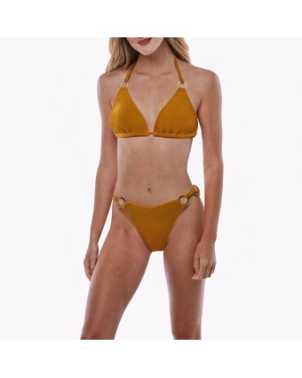 Ring-Decorated Lace-Up Bikini 