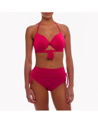 Solid Color Split Halter Bikini 