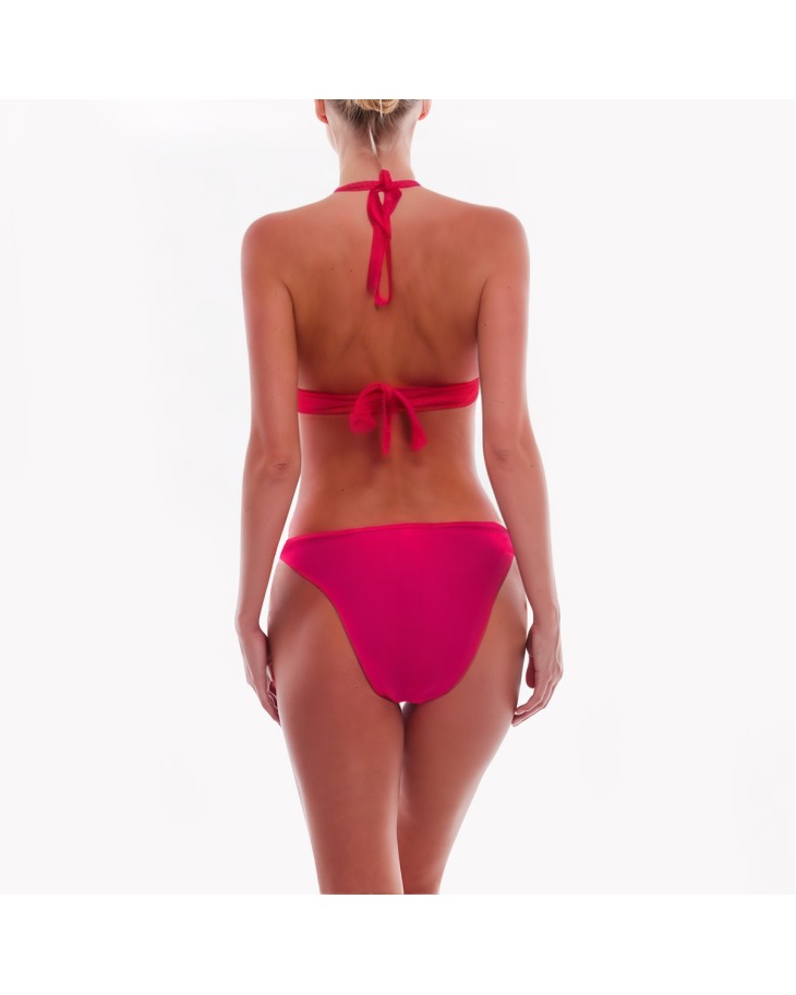 Solid Color Split Halter Bikini 