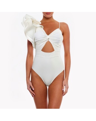 Summer Beach Ruffle One-Piece Swimsuit