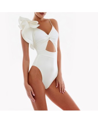 Summer Beach Ruffle One-Piece Swimsuit