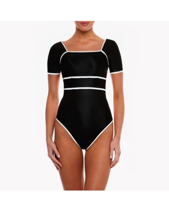 Women's Contrast Color One-Piece Swimsuit 