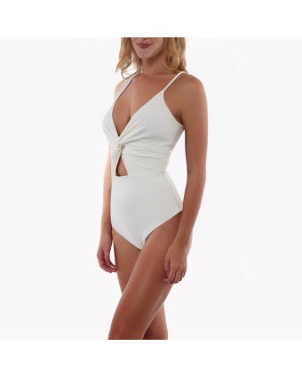 Solid Color Cross Backless Swimsuit 
