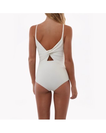 Solid Color Cross Backless Swimsuit 