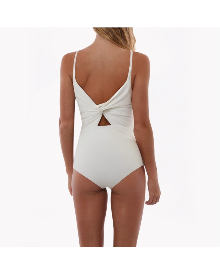 Solid Color Cross Backless Swimsuit 
