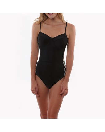 Black And White Checkered One-Piece Swimsuit 