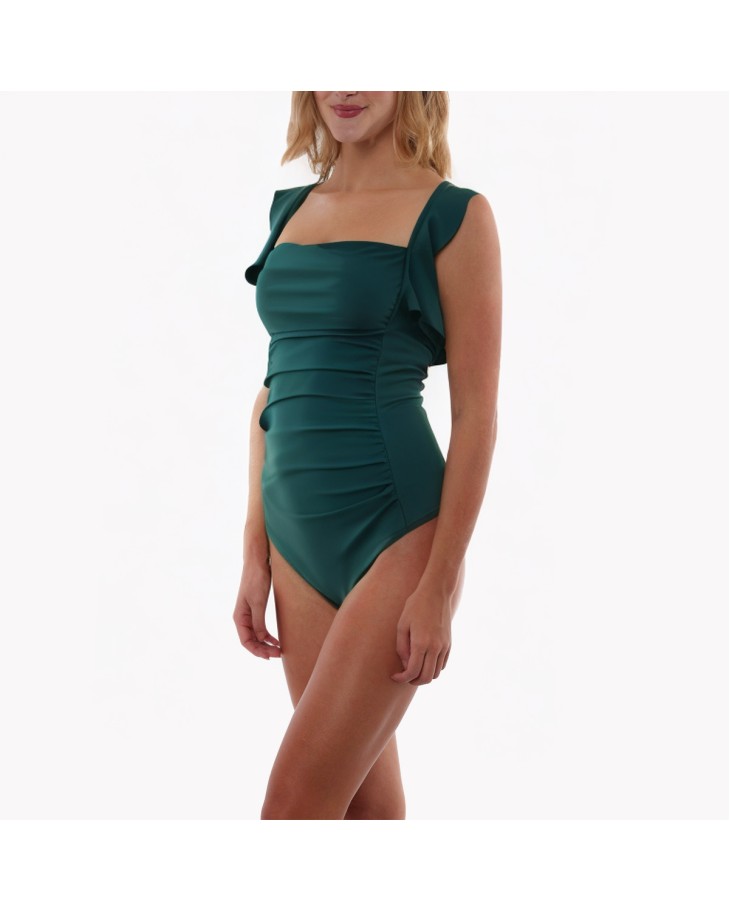 Holiday Ruffle Adjustable One-Piece Swimsuit