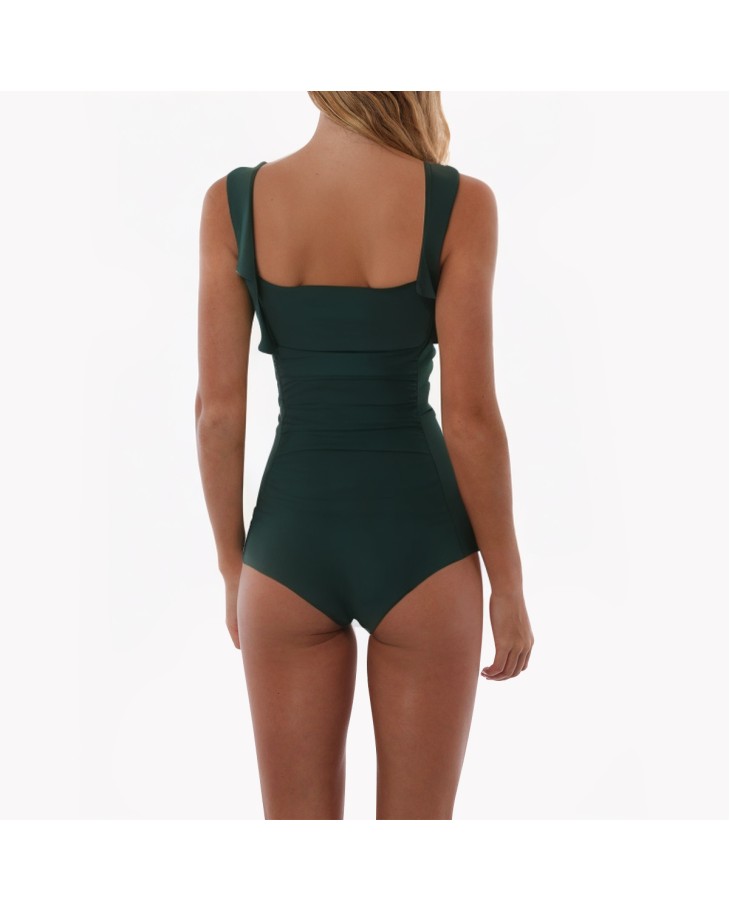 Holiday Ruffle Adjustable One-Piece Swimsuit