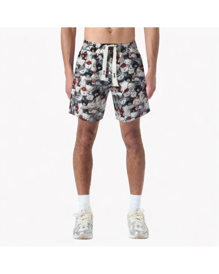 Retro Cartoon Print Shorts