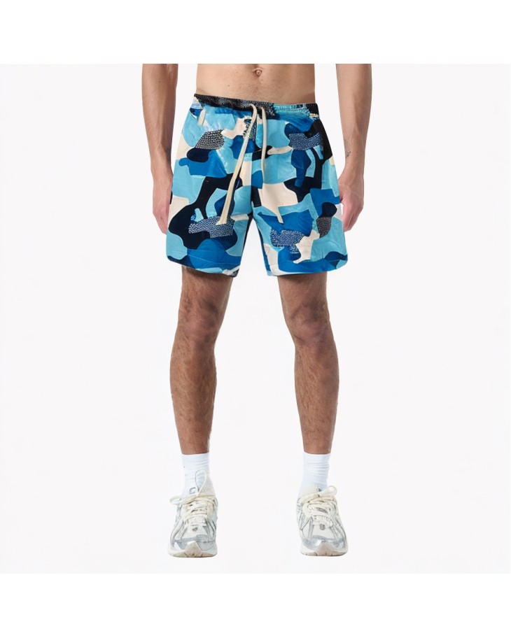 Summer Beach Blue Camouflage Shorts