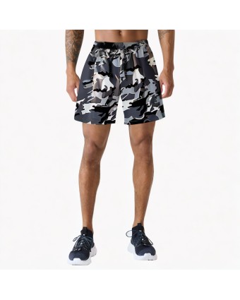 Grey Camouflage Shorts For Beach Vacation 
