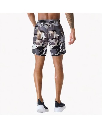 Grey Camouflage Shorts For Beach Vacation 