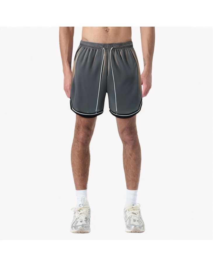 Loose Contrast Striped Holiday Shorts 