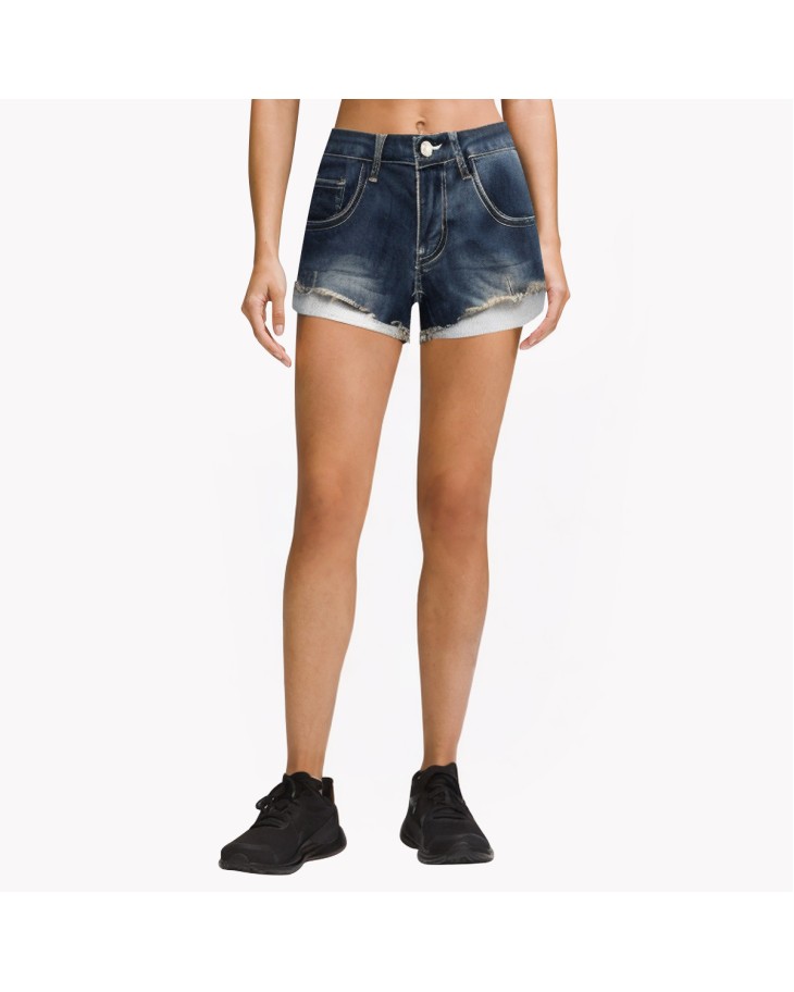 Retro Low-Rise Skinny Denim Shorts 