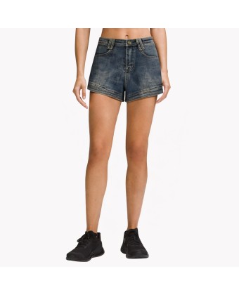 High-Waisted Versatile Distressed Denim Shorts