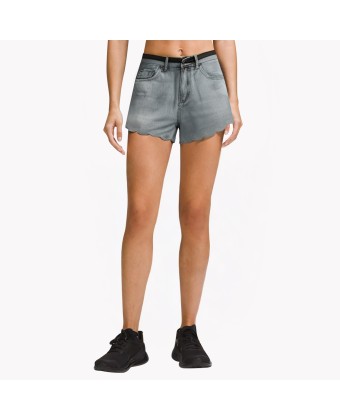Retro Light Blue Wavy Denim Shorts 
