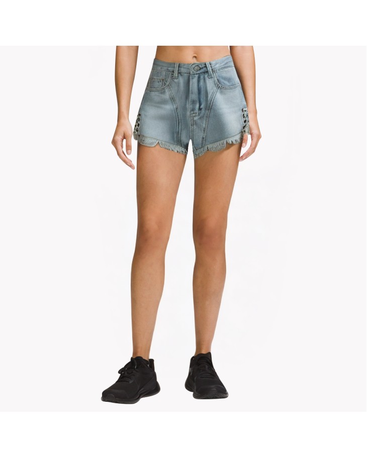 Retro Bandage Raw Edge Jeans 