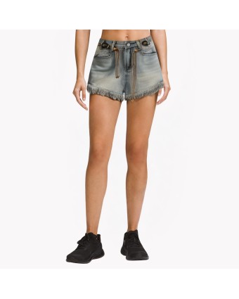 Retro Raw Edge Wide-Leg Denim Shorts 