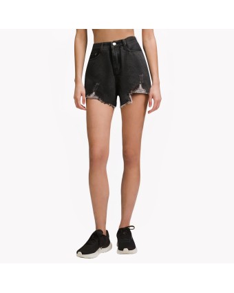 Irregular Ripped Denim Shorts 