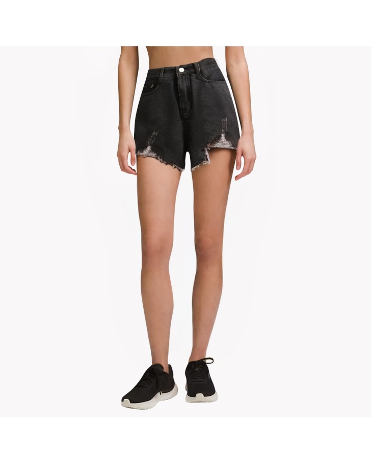 Irregular Ripped Denim Shorts 