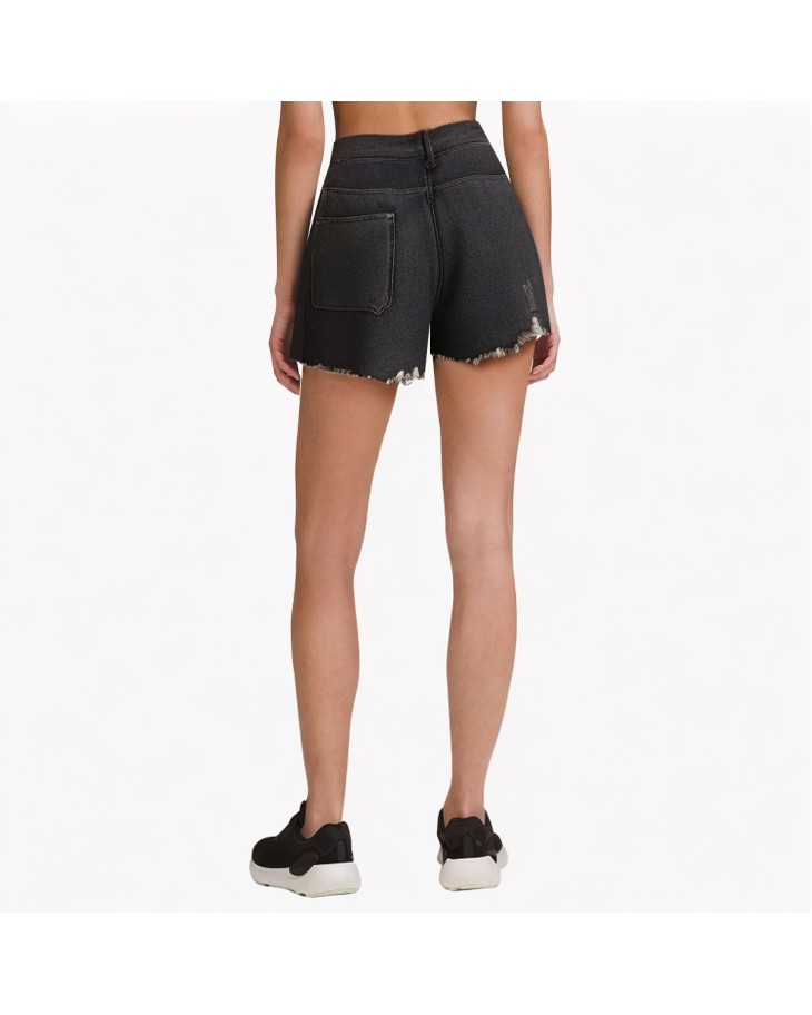 Irregular Ripped Denim Shorts 