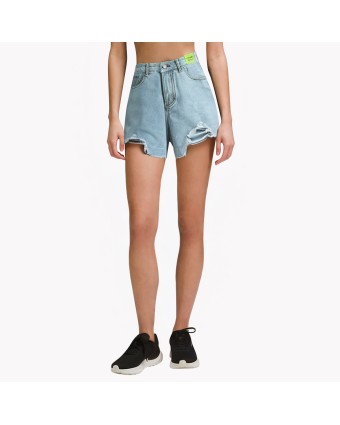 Light Blue Ripped Denim Shorts 