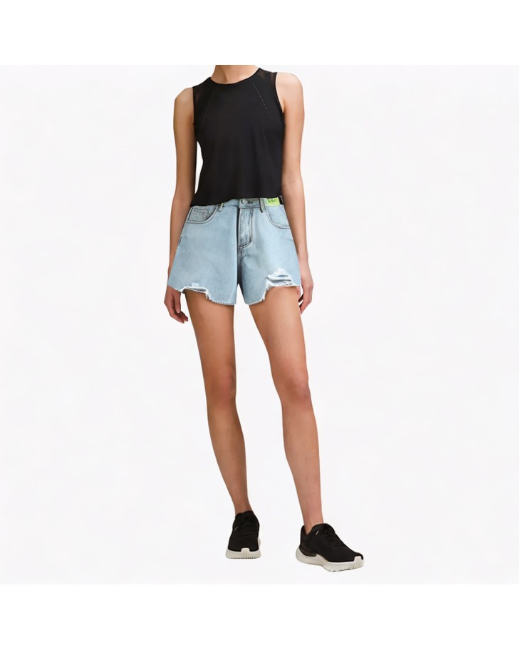 Light Blue Ripped Denim Shorts 