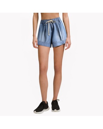 Lace Patchwork Loose Denim Shorts 