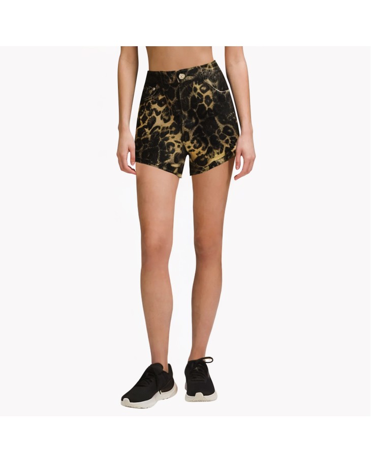 Leopard Denim Shorts 