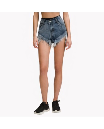 Summer Low-Waisted Raw-Edge Short Jeans 