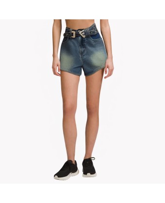 Versatile Lace-up Denim Shorts 