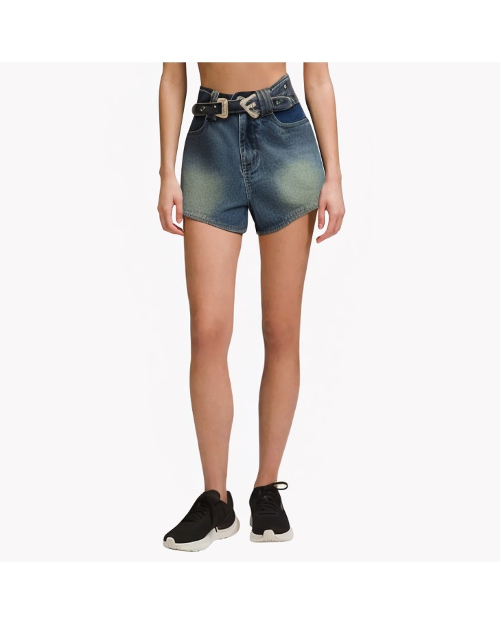 Versatile Lace-up Denim Shorts 