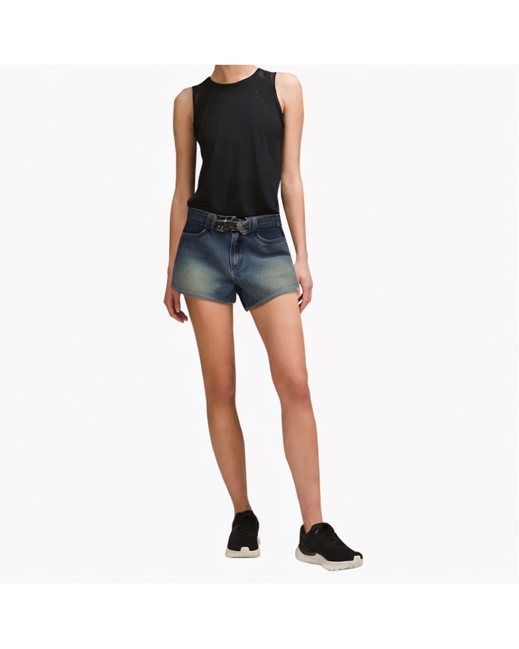 Versatile Lace-up Denim Shorts 