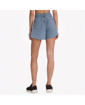 Heart-Shaped Raw-Edge Denim Shorts