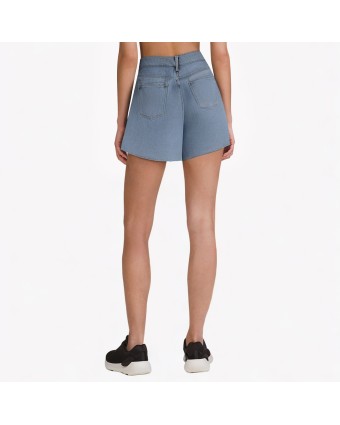 Heart-Shaped Raw-Edge Denim Shorts