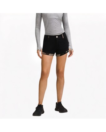 Retro Camouflage Patchwork Denim Shorts 