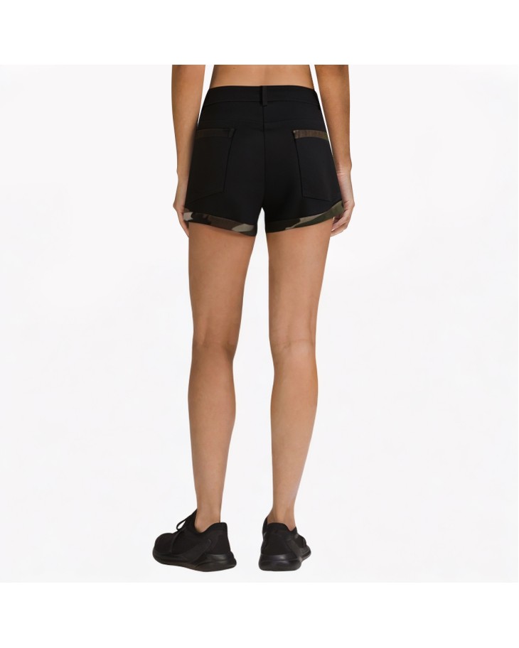 Retro Camouflage Patchwork Denim Shorts 