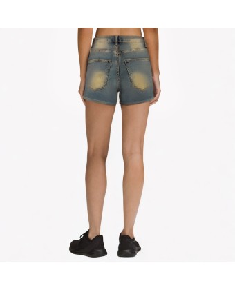 Retro Washed And Distressed Denim Shorts