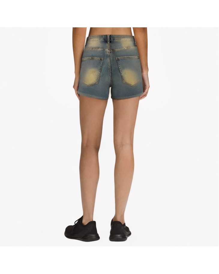 Retro Washed And Distressed Denim Shorts