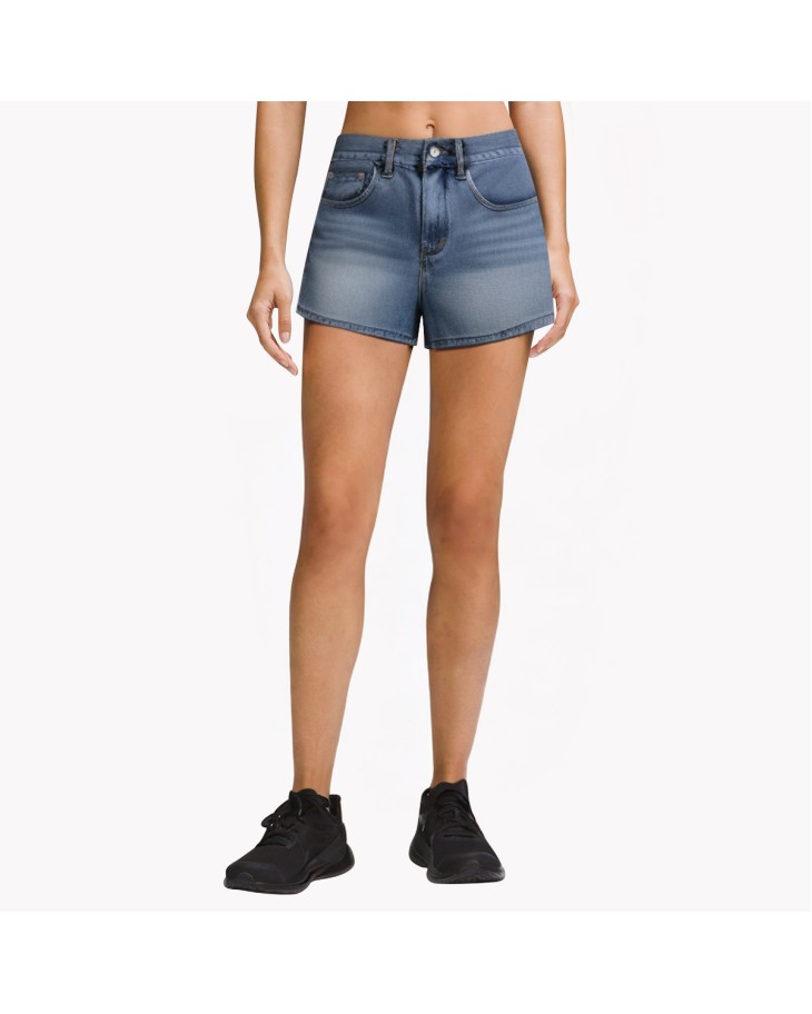High-Waisted Wide-Leg Denim Shorts